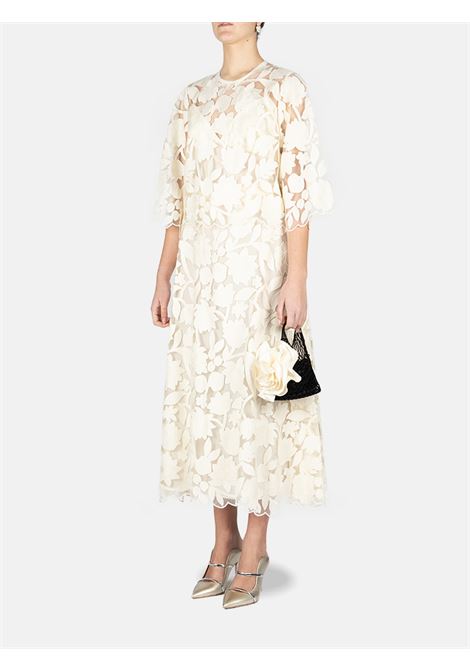 Top in tulle ricamato in bianco ELie Saab - donna ELIE SAAB | TO147NR25TU012OFFWHT